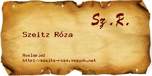 Szeitz Róza névjegykártya